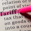Picture of page with word "tariffs" highlighted